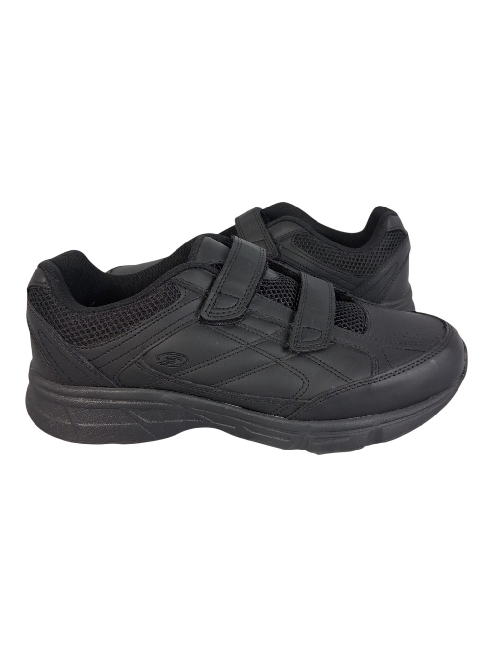Dr Scholls Mens 12 Wide Black Double Strap Gel Cushion Walking Comfort Shoes